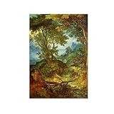  MOBYAT Giclée-Leinwanddruck, Ölgemälde, Reproduktion BergBild auf Leinwand, Wandkunst, Küche, Heimdekoration 20x30cm(8x12in) Rahmenlos