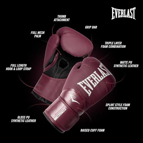 Image of Everlast Elite 2 Boxing Gloves - Secure Fit, Impact Absorption, Breathable, Wrist Support, Splint-Style Foam - Adult Size, Great for Boxing, Sparring, Heavy Bag Workouts, Mitt Work