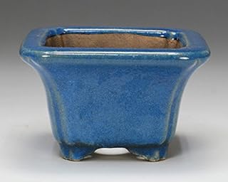【盆栽鉢】 陽明交趾/外縁隅入正方鉢 ［均釉］[小振りサイズの小鉢]【ミニ鉢～小鉢】
