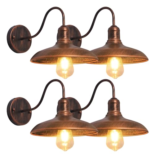 Moddeny Applique Murale d'extérieur à Col de Cygne Bronze - Antirouille Étanche pour Porche et Ferme - Style Rétro 9,44 Pouces