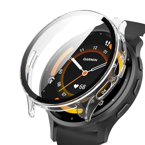 Image of Case Compatible with Garmin Venu 3, Hard PC Case with Tempered Glass Screen Protector, All-Round Protection, Scratch-Resistant and Shock-Absorbing Protective Case for Garmin Venu 3
