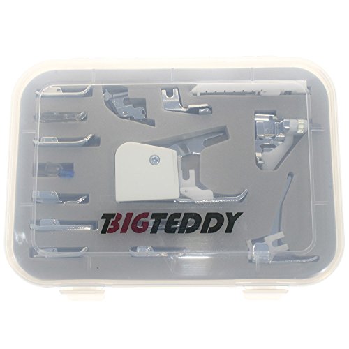 image for BIGTEDDY 15pc Domestic Sewing Machine Snap-On Presser Walking Foot Kit