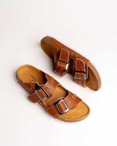 Mexico en la Piel Men's Handmade Leather Huarache Sandals - Flats, Double Buckle Adjustable Closure, Open-Toe Design, EVA Sole, Casual and Comfortable Shoes for Daily Wear3