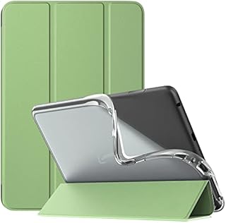 TiMOVO Case for All-New Kindle Fire HD 8 Tablet and Fire HD 8 Plus Tablet (10th Generation, 2020 Release), Soft TPU Translucent Frosted Back Slim Cover Shell with Auto Wake/Sleep, Olive Green
