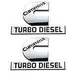 2 Pack Cummins Turbo Diesel Emblems, Badges High Output Nameplate Small Size Replacement Sticker for 2500 3500 Fender Emblem (Chrome)