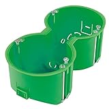 Die Doppel-Verteilerdose enthält zur Befestigung entsprechende Geräteschrauben. Geräteschraubenabstand 60mm