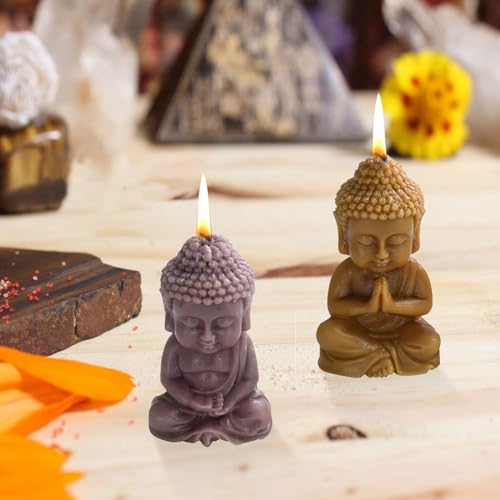Miniatura 5 de Kqdravine Molde De Silicona Para Vela Y Estatuas Diy Budismo, Moldes De Silicona Para Fundición De Velas