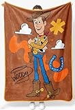 Jay Franco Kids Plush Throw Blanket – Children's Soft & Comfy 46x60 Inches Throw for Couch or Bed – Cozy Home Décor for Living Room & Bedroom, Brown - Toy Story Woody