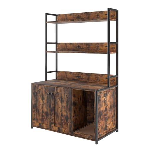 Armoire cachée bac à litière pour chat grand modèle meuble arbre à chat complet - 7