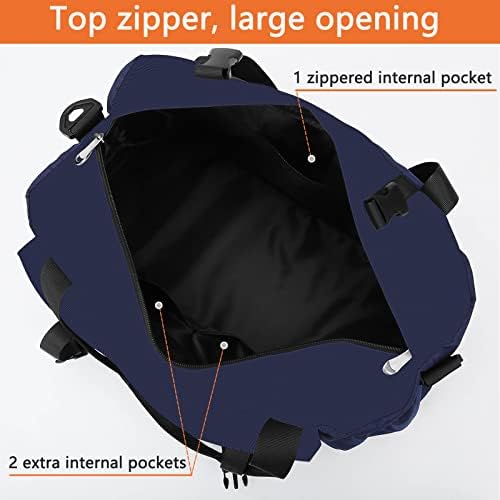 Sports Gym Tote Bag, Large Travel Duffel Luggage Bag, 21" Weekender Overnight Bag with Strap - Blue 3 Sports Gym Tote Bag, Large Travel Duffel Luggage Bag, 21" Weekender Overnight Bag with Strap - Blue
