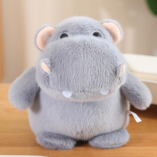 AQCQDQ Nilpferd Plüschtier, Kuscheltier, Stofftier, Plüsch Spielzeug, Weiche Flauschige Schmusekissen, Kinderzimmer Deko, Wurfkissen, Geschenke (12cm)