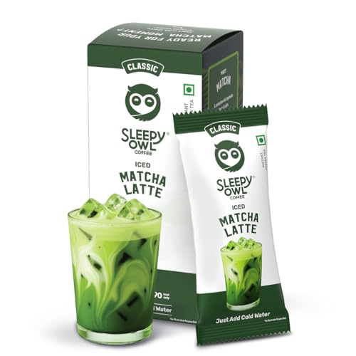 Image of Sleepy Owl Classic Iced Matcha Latte Premix Powder, Made with Premium Japanese Matcha Green Tea Powder, Instant Premix Easy to Make Anywhere, Calm Energy & Focus, Natural Antioxidants, 3 Sachets