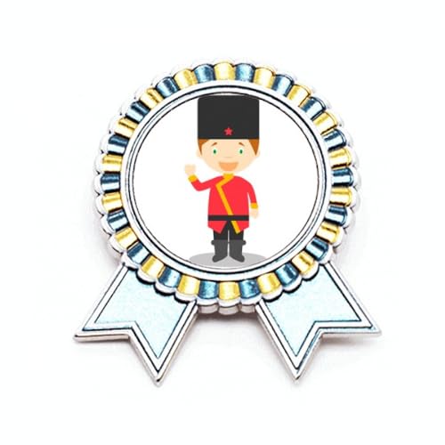 Broche Russie Cartoon Art Déco en métal noble à l'élégance géométrique