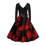 🎃Inspiriert von der gothic rock Szene, bietet dieses Kleid eine moderne Interpretation des klassischen Halloween-Looks. Der Kontrast zwischen dem schwarzen Oberteil und den orangefarbenen Streifen verleiht ihm einen edlen und dramatischen Touch. Ideal für Frauen, die einen einzigartigen und stilvollen Halloween-Look suchen.