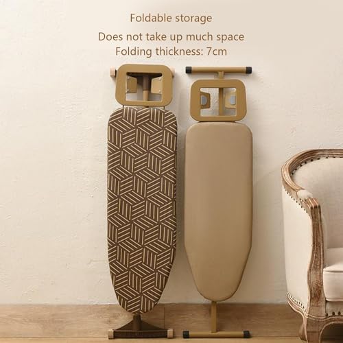 Ironing Board Home Folding Vertical Board Pad Height Adjustable To 76cm with Safetys Iron Stand for Convenient use(Gold) - Image 4