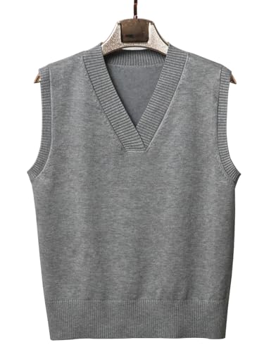 Wowcarbazole Women's V Neck Sweater Vest Sleeveless Ribbed Knit Pullover JK Uniform Classic Basic Tank Tops2