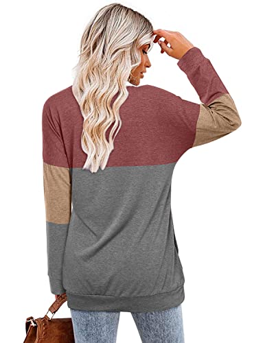Magritta Womens Tunic Tops Casual Long Sleeve Round Neck Stretchy Loose Fit Sweatshirt Pullover Shirts with Pockets4