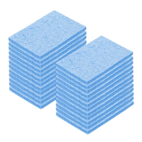 Image of MECCANIXITY 25PCS Soldering Sponge 50 x 35mm Rectangle Blue Cleaning Pad Welding Tip Iron Replacement for Cleaning Soldering Iron 2mm Natural Thickness 11mm Water Absorption Thickness