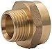 Produktbild Adapter Reduzierstück 1/2 Zoll Aussengewinde x 3/4 Zoll Inngewinde messing blank Reduzierverlängerung mit innenliegender Gummidichtung