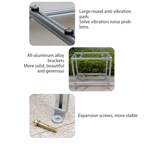 Soporte de Aire Acondicionado de Alta Resistencia - Soporte minisplit con amortiguación para Condensador Exterior, instalación Segura y Duradera en el Suelo
