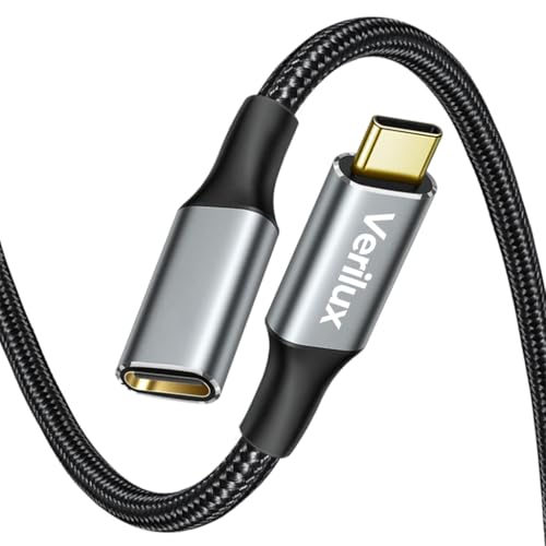 Image of Verilux USB C Extension Cable, 0.5m USB Type C Male to Female Cable Support PD 100W Fast Charging, 10Gbps Data Transfer USB Extension, 4K@60Hz HD Video Output Compatible for iPhone 17 /16 /15, MacBook
