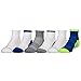 Gold Toe Big Boys' 6 Pack Ultra Tec Web Quarter, Color Block Royal/Green, Medium