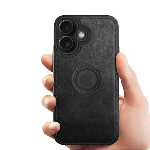 Image of Leather Case for Apple iPhone 17 Premium Protective Stylish Slim Cover with Shockproof Raised Edges Black