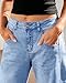 GRAPENT High Waisted Jeans for Women Cropped Jeans for Women Light Wash Jean Pants Barrel Leg Winter Baggy Pants for Spring Summer Fall Color Roadnight Blue Medium Size 8 Size 10