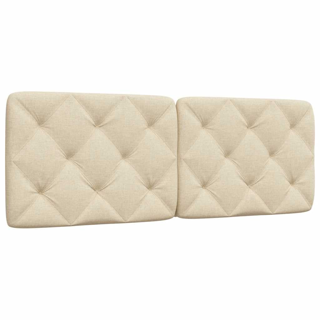 vidaXL Cabecero de Cama Acolchado Tela Crema 140 cm