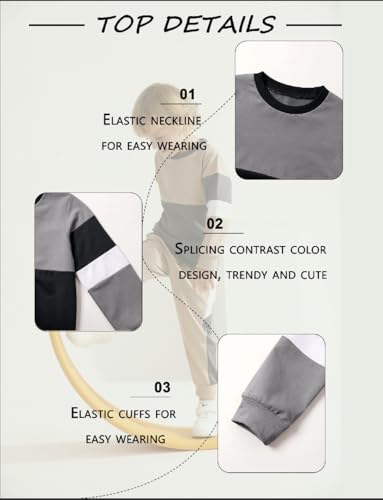 Image of Toddler Boy Clothes Long Sleeve Hoodie Sweatsuits Tops and Pants 2Pcs Boys Fall Winter Outfits Set