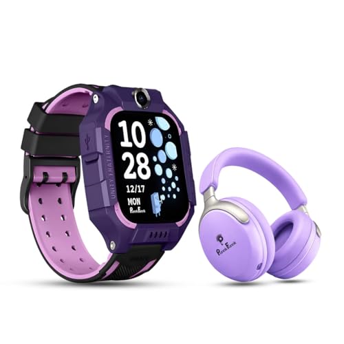 Image of PunnkFunnk Kids Smart Watch + Wireless Headphones Combo, 4G Calling, GPS Tracking, SOS, Camera, Touch Display, Bluetooth 5.3, HD Sound, Built-in Mic, Comfortable Over-Ear Design