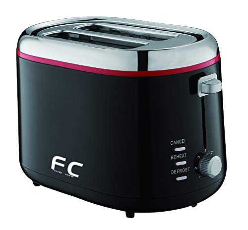 Family Care Tostadora de pan doble ranura, tostadora 900 W, función cancelar y descongelar, 7 niveles de tueste, acero inox+plástico