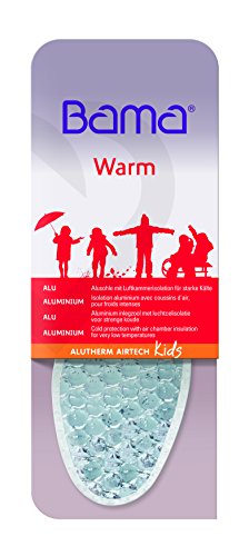 Bama Ciepłe wkładki do butów Alutherm Airtech Kids dla dzieci z podwójną aluminiową tabliczką – wyściełane wkładki zapewniają ciepłe stopy w chłodne dni, biały/srebrny