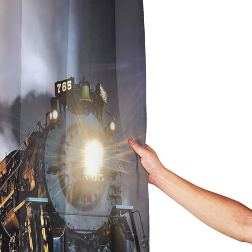 Rideau de douche train à vapeur polyester 183x183 avec oeillets