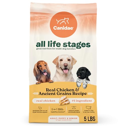 Canidae All Life Stages Real Chicken & Ancient Grains Recipe – High Protein Premium Dry Dog Food for All Ages, Breeds, and Sizes– 5 lbs.
