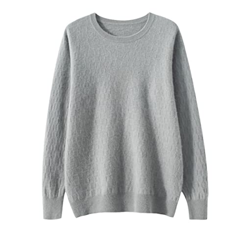 Pull cachemire homme col rond pull d'hiver gris style coréen décontracté taille M en maille