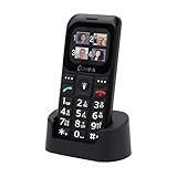 Olympia Bella+ Seniorenhandy ohne Vertrag mit großen Tasten & Ladestation | Senioren Smartphone | Tastenhandy mit Kamera, SOS-Taste, Bluetooth, Radio & 1,77' Farb-LC-Display | Mobiltelefon | Schwarz