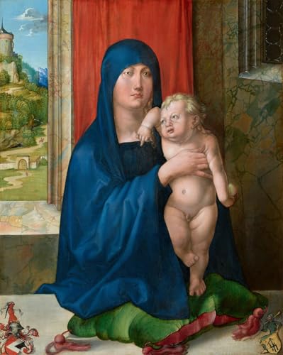 XcBAIHOUD Pinturas Famosas Abstracto Cuadro Pinturas Murales Dama col bambino di Albrecht Dürer para Regalo 60x90cm