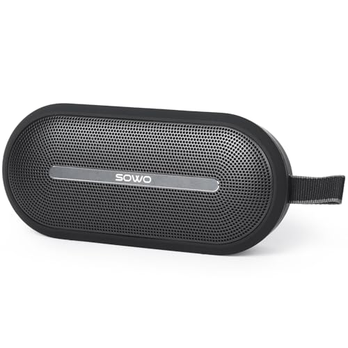 SOWO Portable Bluetooth Speaker with Powerful Bass – Wireless Speaker with Partyboom Technology – 30W, IP67 Waterproof Speaker – Stereo Sound for Outdoor, Camping and Travel Use – Black