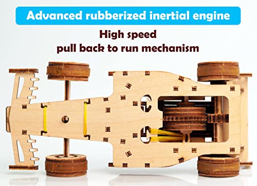 Funvention-for-Little-Scientist-in-Every-Kid-FUNVENTION-F1-Racer-Car-DIY-Functional-Mechanical-Model-3D-Puzzle-STEM-Lerning-Kit-Collectible-Cars-Building-Kit-with-Working-Wheels-Shocks-Pack-of-1