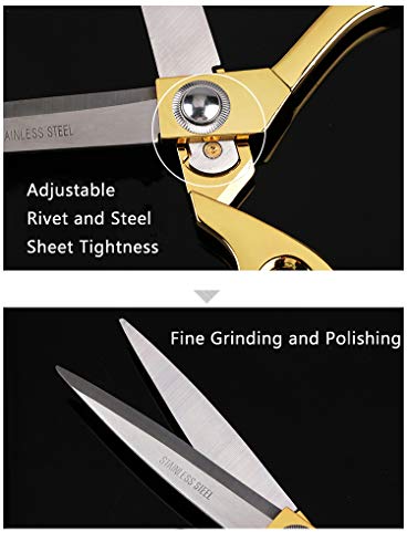 8-Inch Tailor Scissors Gold-Plated Tailor Scissors Alloy Clothing Wire Cloth Tailor Scissors Multipurpose Scissors #TOP5