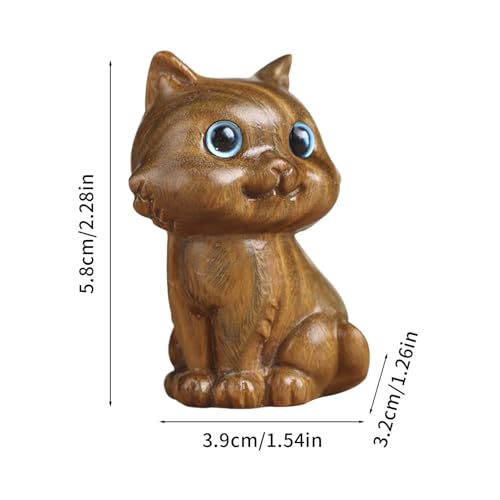 Mignonne sculpture de chat en bois le cadeau idéal pour amoureux de déco - 6