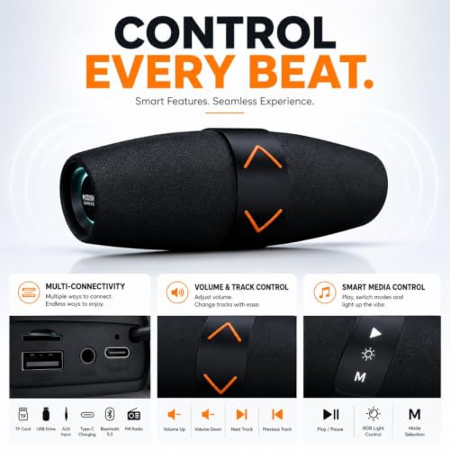 Image of ModishOmbre AudioPro 20W Bluetooth Wireless Speaker | Dual Bass Radiators | 10m Range | 10H Playtime | IPX6 Waterproof | DSP Tuned Audio | TWS Stereo Pairing | USB /FM Support | Built-in Mic
