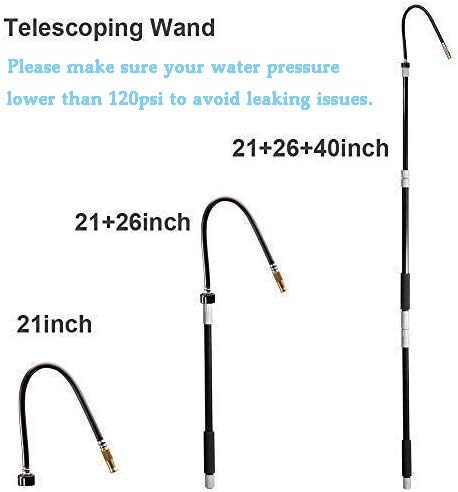 Gutter Cleaning Tool - Roof Retractable Gutter Cleaner, Telescoping Pole, Best Garden Hose Flexible Wand for Window Cleaning Washer Extendable House Clean Kit