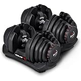 【日本企業】ダンベル 可変式 24kg/40kg アジャスタブルダンベル 1個/2個セット 15/17段階調節 3秒で重量調整 クイックダンベル 筋トレ A01 (黒赤，40kg×2)