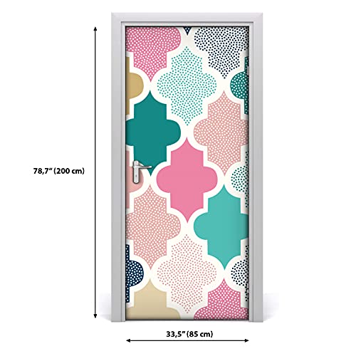 Vinilo para puerta DOTS DOODLE mural autoadhesivo impermeable de 85x200 cm 3