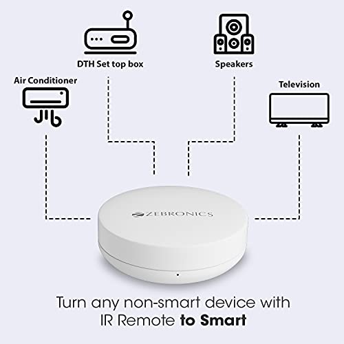 Image of Zebronics Zeb-IR Blaster Smart WiFi Universal Remote with Built in Alexa, for TV /AC /Speaker /DTH (White)