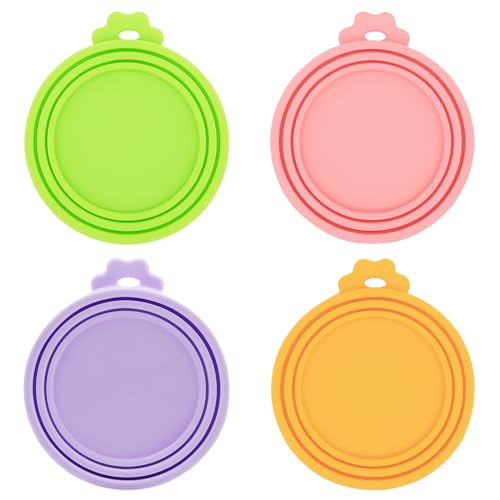 Image of Dog Food Can Covers | IVIA PET Silicone Food Can Lids for Cat Dog Pet Food Cans | Universal Size | BPA Free | (Mix Color3)