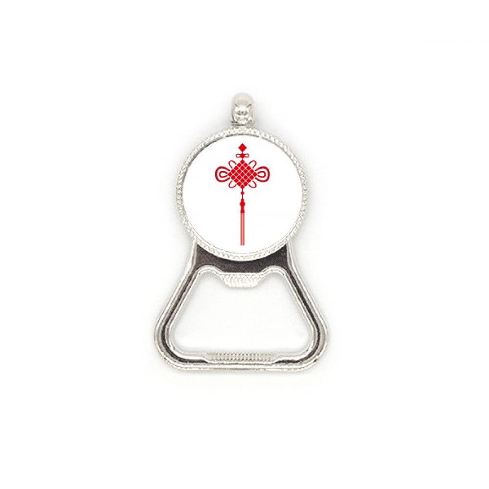 Décapsuleur en acier avec nœud en porcelaine rouge, une idée cadeau originale