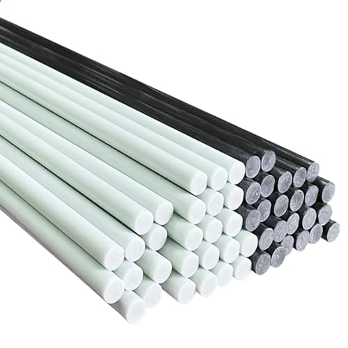 Black/White Fiberglass Pole Diameter 1-10mm Solid Fiberglass Pole Umbrella Pole/Plant Climbing Pole 50pcs Length 500mm(Black,10x500mmx50pcs)